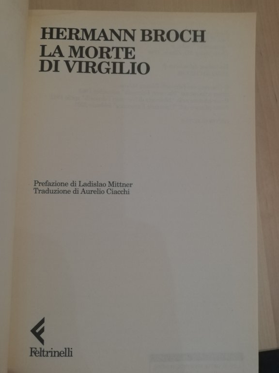 La morte di Virgilio, Hermann Broch, Feltrinelli, 2003