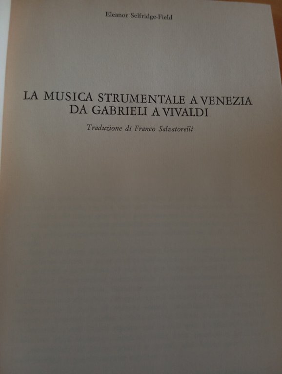 La musica strumentale a Venezia: da Gabrieli a Vivaldi, E. …