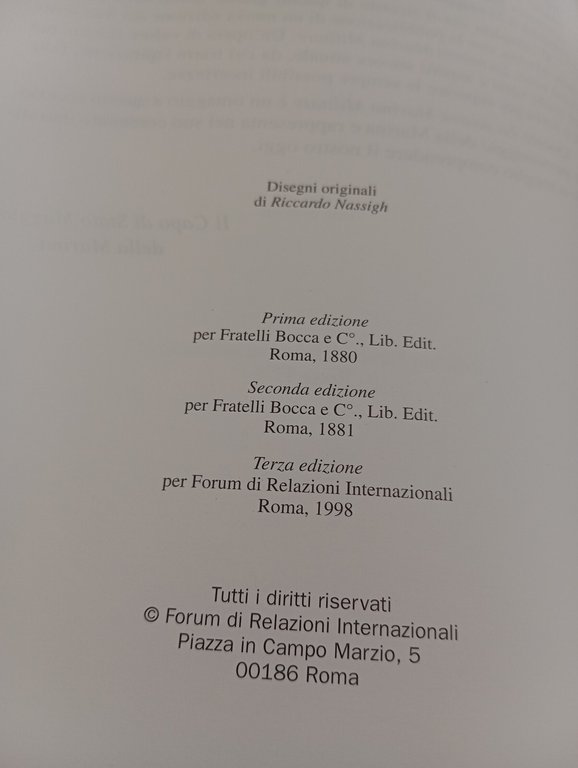 La nostra Marina Militare, Benedetto Brin, Forum relazioni internazionali, 1998
