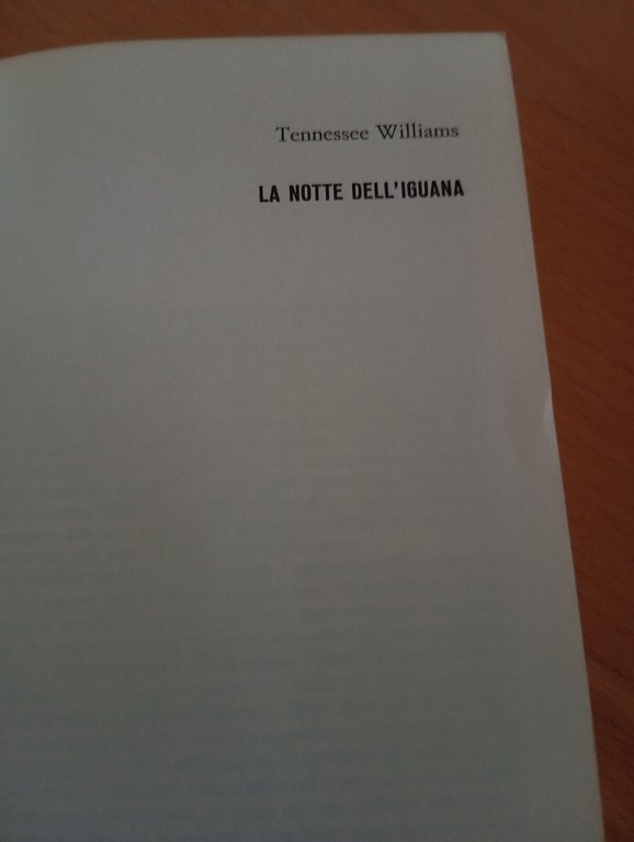 La notte dell'iguana, Tennessee Williams, Einaudi teatro, 1965