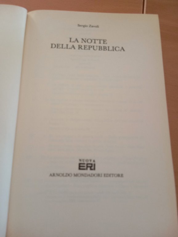 La notte della Repubblica, Zergio Zavoli, Nuova ERI Mondadori, 1992