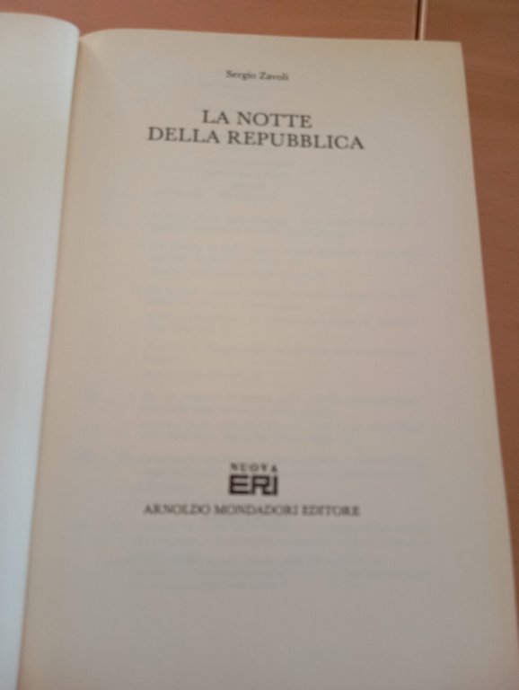 La notte della Repubblica, Sergio Zavoli, Nuova ERI Mondadori, 1992