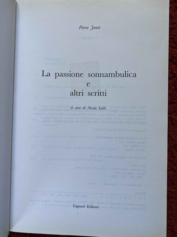 La passione sonnambulica e altri scritti, Pierre Janet, Liguori,