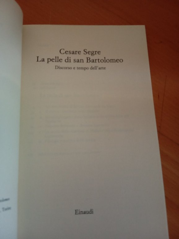 La pelle di San Bartolomeo, Cesare Segre, Einaudi, 2003