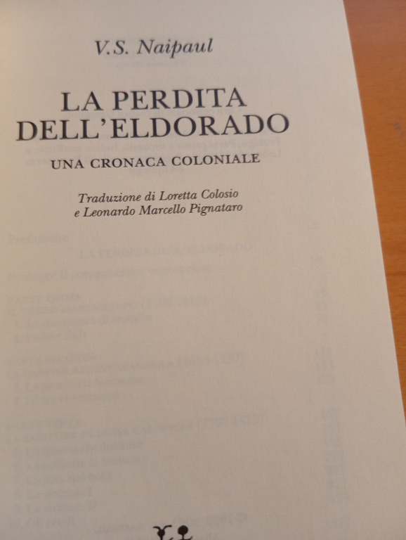 La perdita dell'Eldorado, V. S. Naipaul, Adelphi, 2012