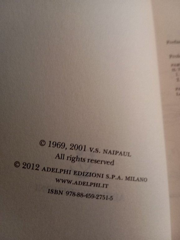 La perdita dell'Eldorado, V. S. Naipaul, Adelphi, 2012