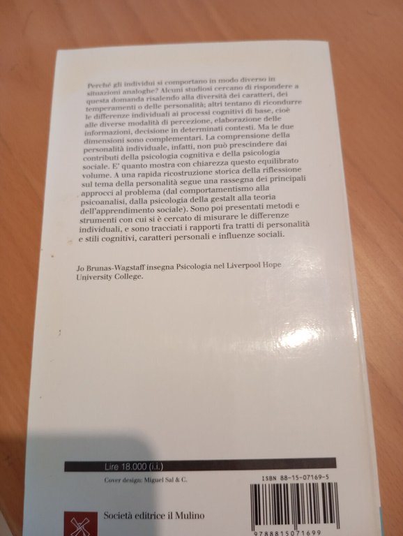 La personalità, Jo Brunas-Wagstraff, Il mulino, 1999