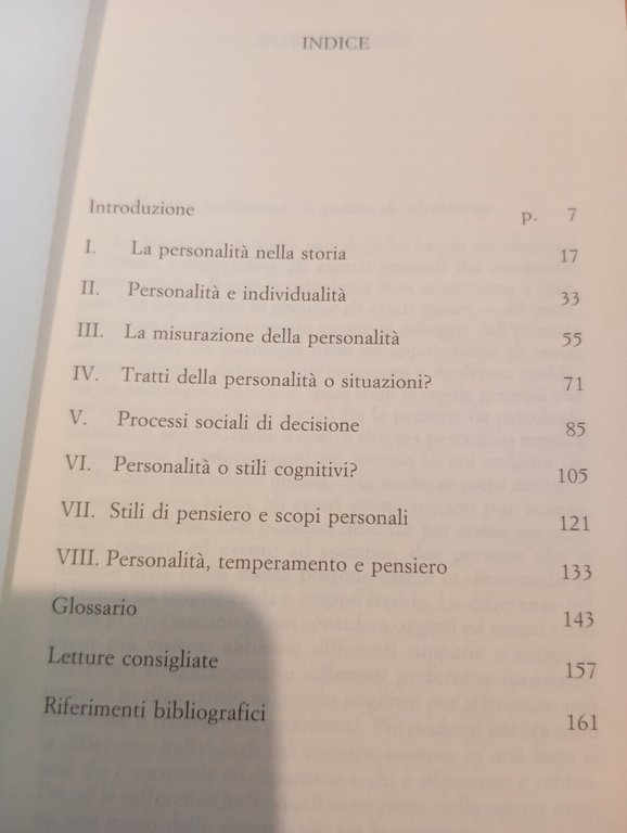 La personalità, Jo Brunas-Wagstraff, Il mulino, 1999