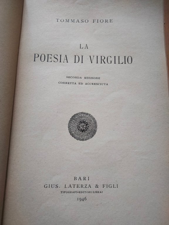 La poesia di Virgilio, Tommaso Fiore, Laterza, 1946 | Immagine Gallery 5