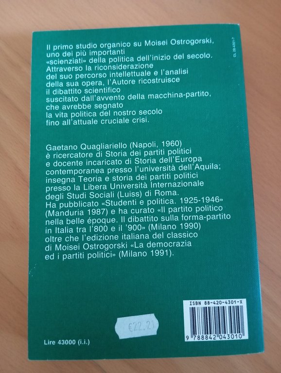 La politica senza partiti, Gaetano Quagliariello, Latenza, 1993