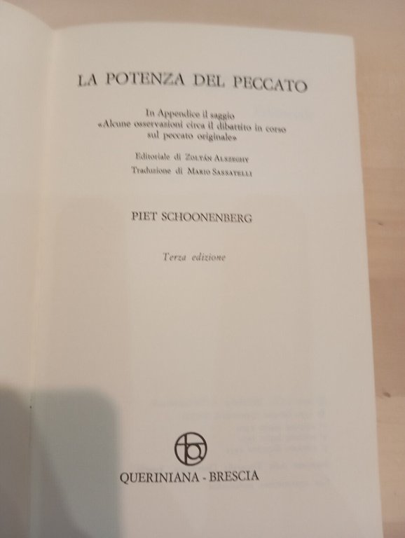 La potenza del peccato. Giornale di teologia, Piet Schoonenberg, Queriniana …