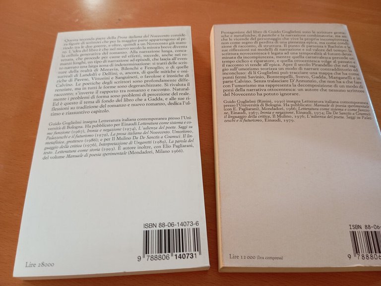 La prosa italiana del Novecento, volumi I e II, Guido …