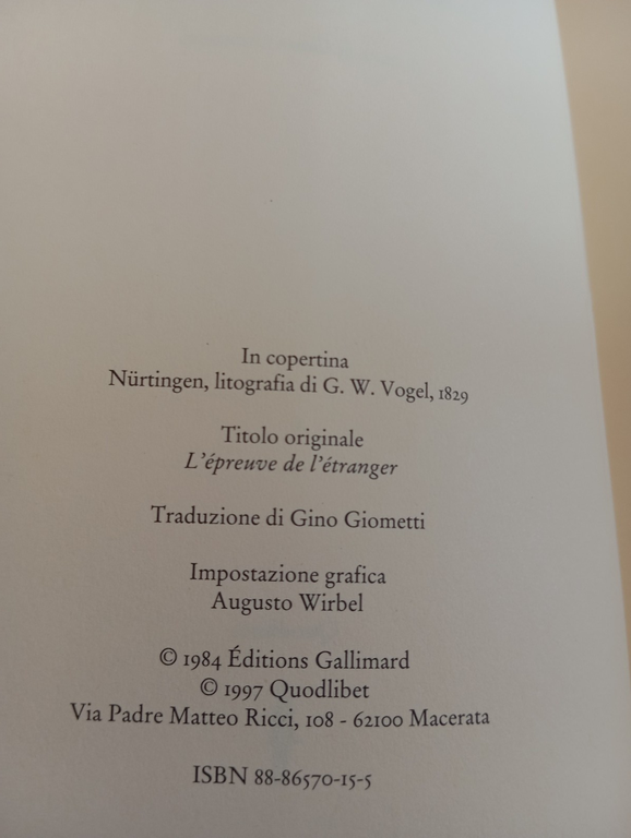 La prova dell'estraneo, Antoine Berman, Quodlibet, 1997 | Immagine Gallery 6