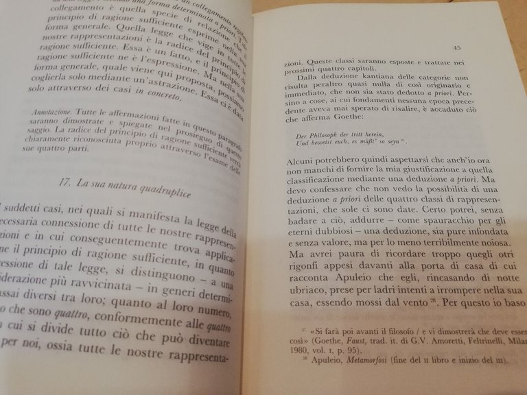 La quadruplice radice del principio di ragione sufficiente, A. Schopenhauer …