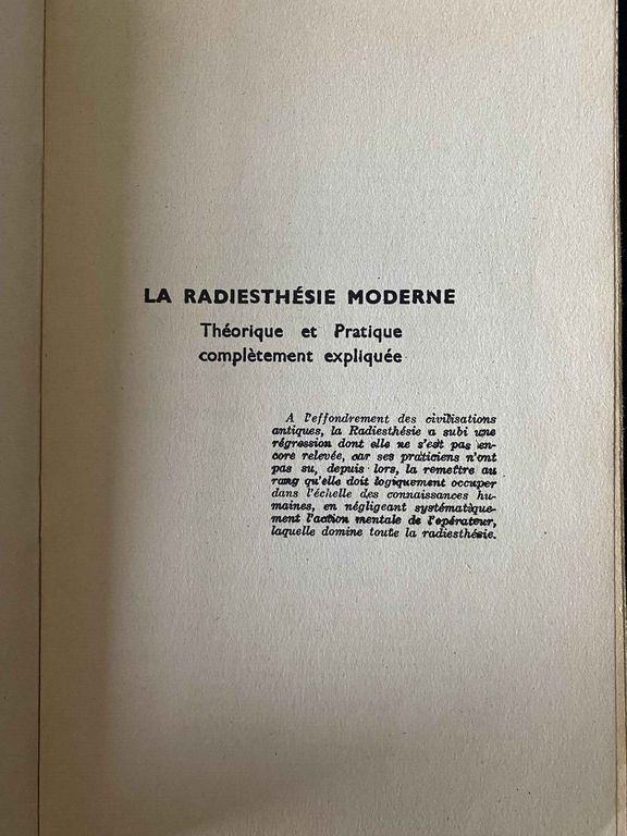 La Radiesthesie moderne, Antoine Luzy, Dangles, 1943