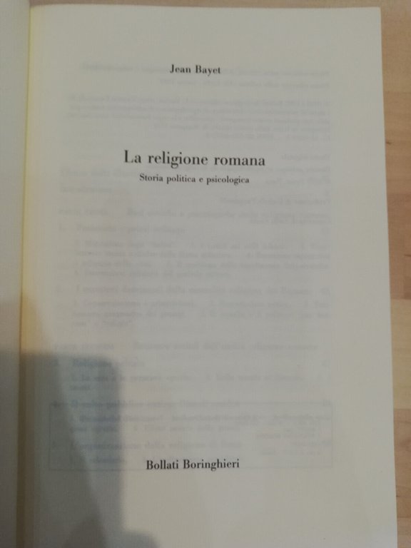 La religione romana, Jean Bayet, Bollati Boringhieri, 1992