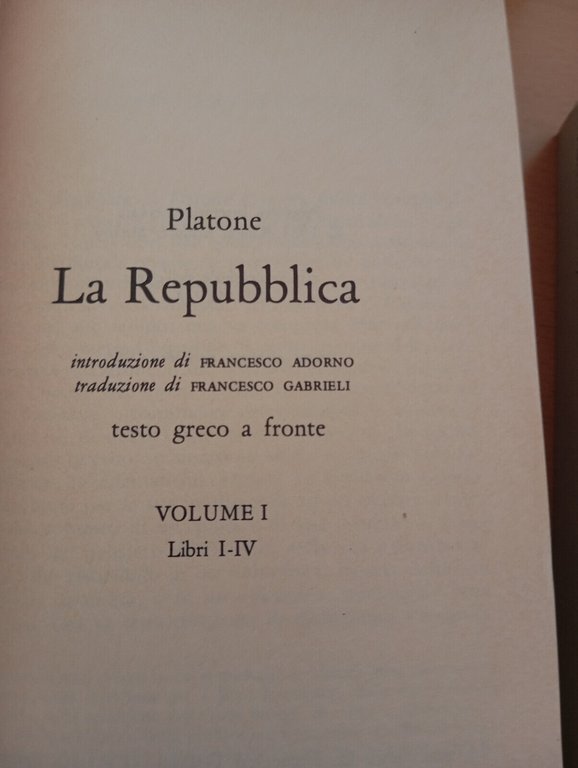 La Repubblica, Platone, due volumi, testo greco a fronte, Rizzoli, …