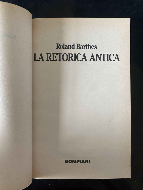 La retorica antica, Roland Barthes, Bompiani, 1993