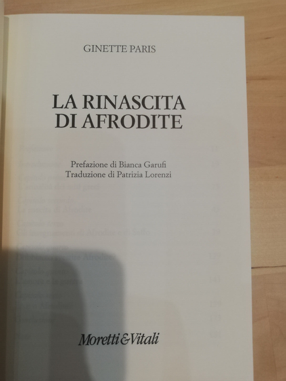 La rinascita di Afrodite, Ginette Paris, Moretti e Vitali, 1997