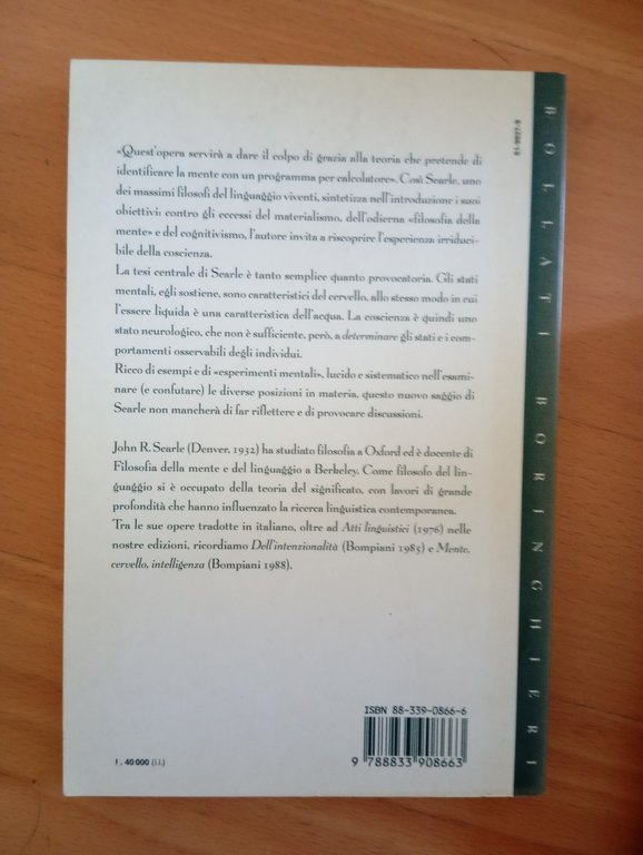 La riscoperta della mente, John R. Searle, Bollati Boringhieri, 1994 | Immagine Gallery 5