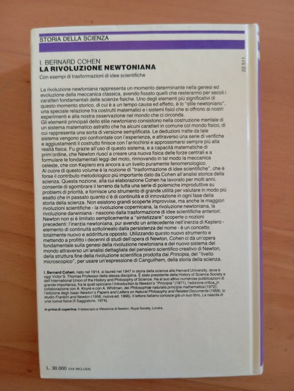 La rivoluzione newtoniana, I. Bernard Cohen, Feltrinelli, 1982 | Immagine Gallery 4