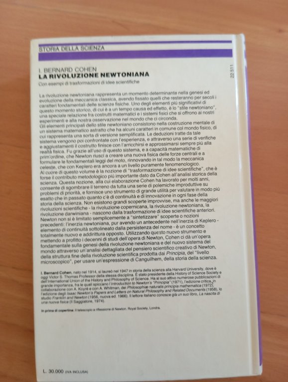 La rivoluzione newtoniana, I. Bernard Cohen, Feltrinelli, 1982 | Immagine Gallery 8