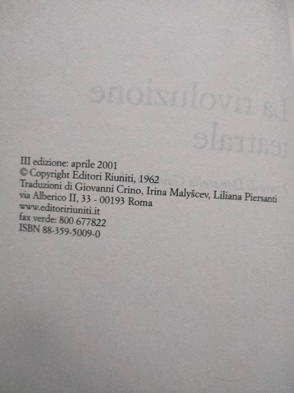La rivoluzione teatrale, Vsevolod Mejerchol'd, Editori Riuniti, 2001
