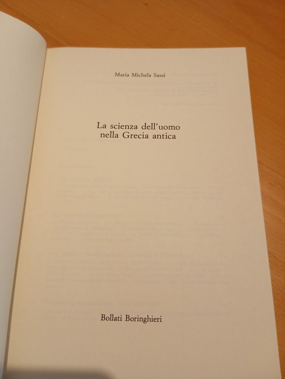 La scienza dell'uomo nella Grecia Antica, M. M. Sassi, Bollati …