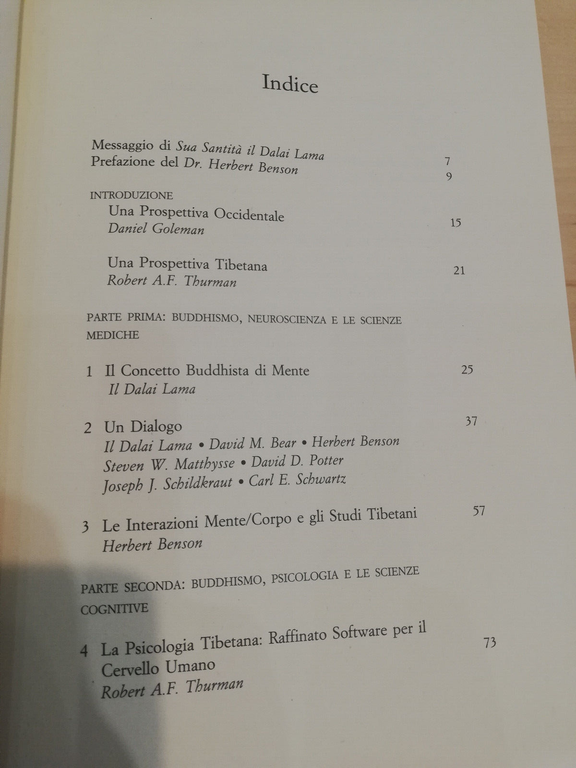 La scienza della mente. Un dialogo oriente-occidente, Dalai Lama, 1993