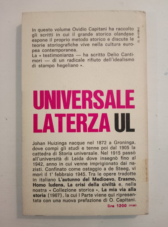 La scienza storica, Johan Huizinga, Laterza, 1974