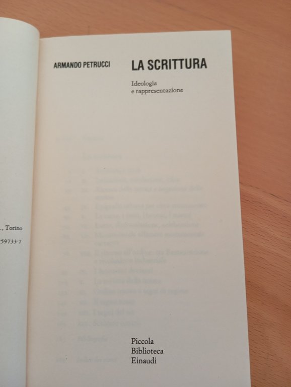 La scrittura. Ideologia e rappresentazione, Armando Petrucci, Einaudi PBE, 1986