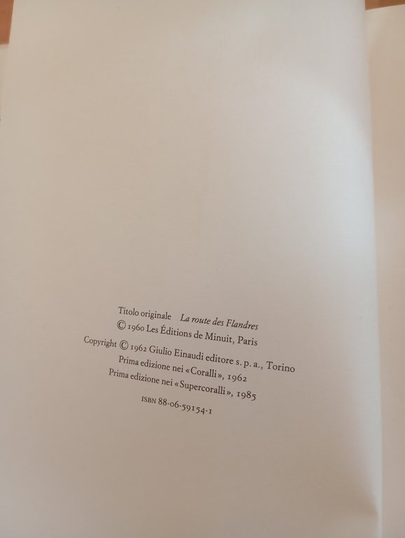 La strada delle Fiandre, Claude Simon, Einaudi, 1985