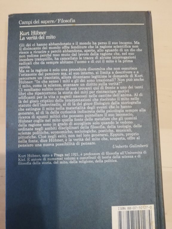 La verità del mito, Kurt Hubner, Feltrinelli, 1990