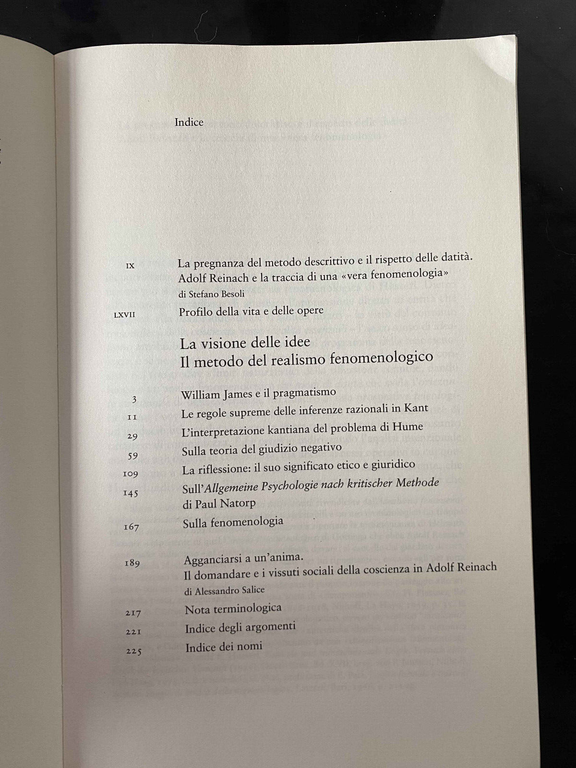 La visione delle idee, Adolf Reinach, 2008, Quodlibet, fuori catalogo