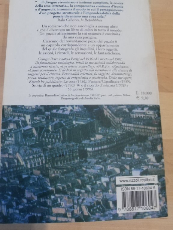 La vita istruzioni per l'uso, Georges Perec, Rizzoli, 2000