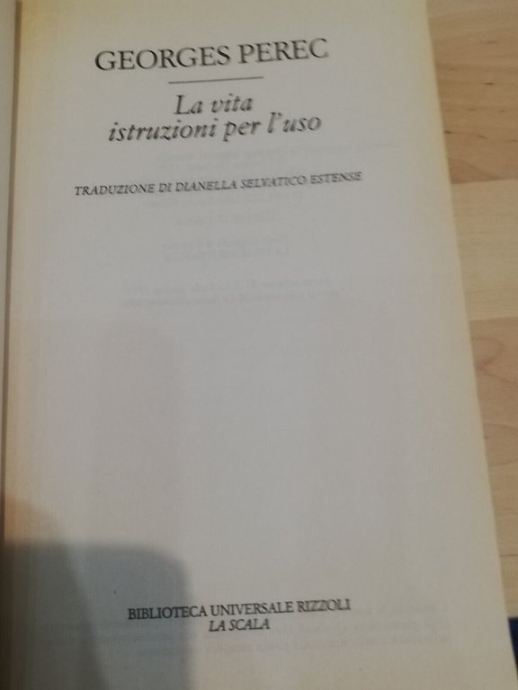 La vita istruzioni per l'uso, Georges Perec, Rizzoli, 2000