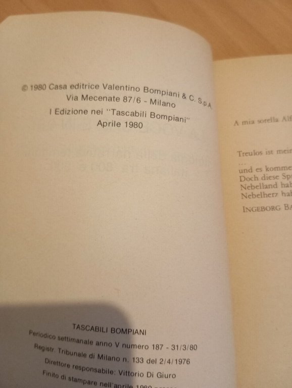 La voce che è in lei, Giuliana Morandini, Bompiani, 1980