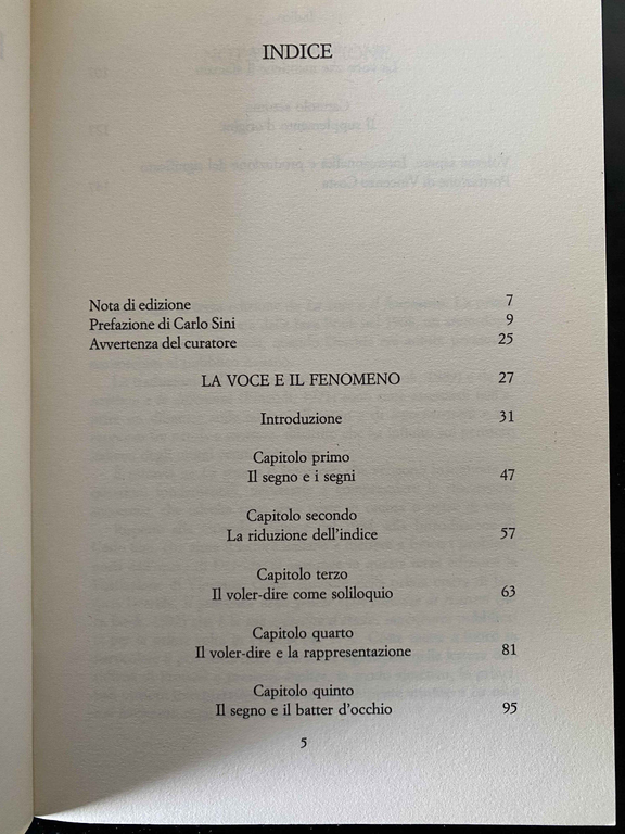 La voce e il fenomeno, Jacques Derrida, Jaca book, 1997