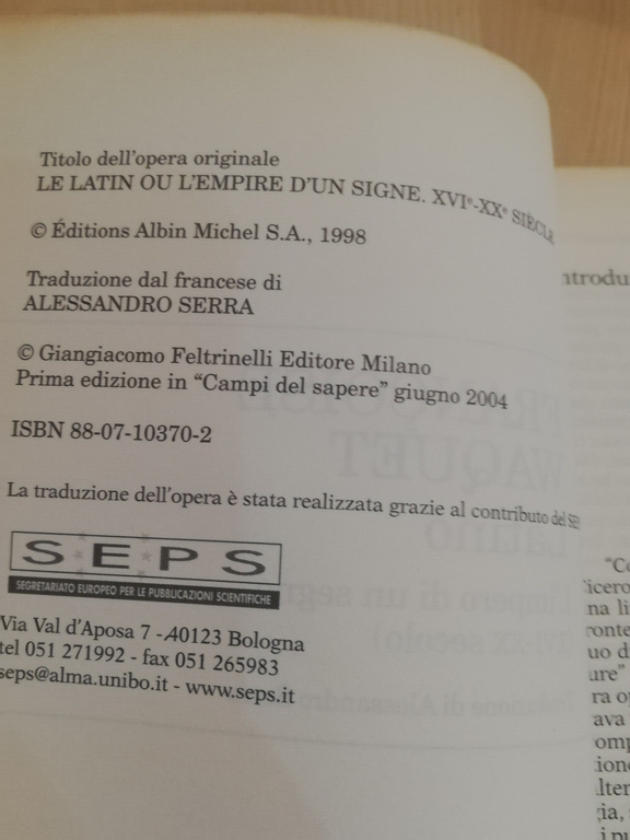 Latino. L'impero di un segno, Francoise Waquet, Feltrinelli, 2004