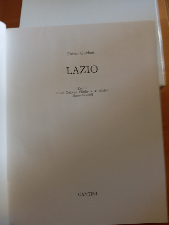 Lazio. La cultura delle città, Cantini, 1990