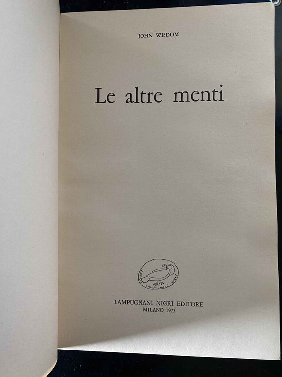 Le altre menti, John Wisdom, Lampugnani Nigri, 1973