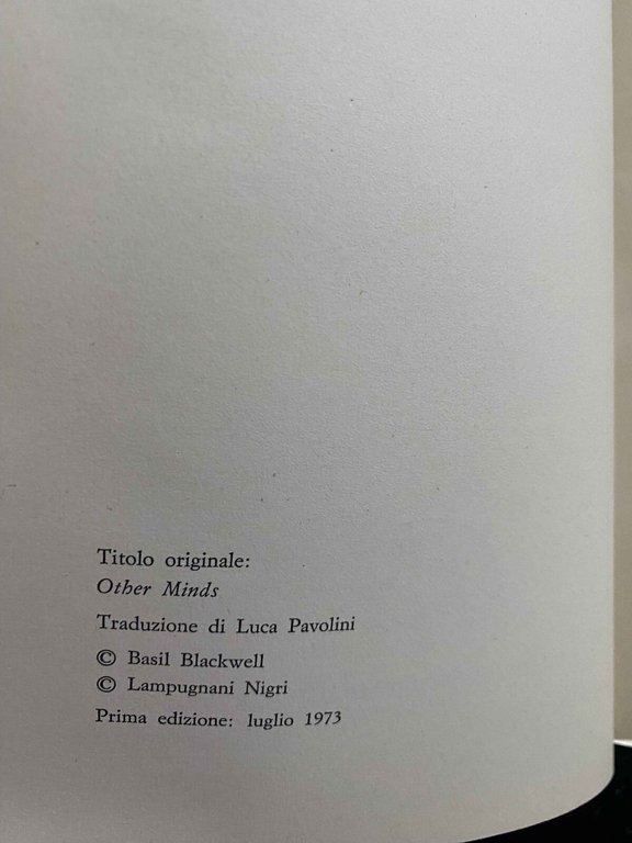 Le altre menti, John Wisdom, Lampugnani Nigri, 1973