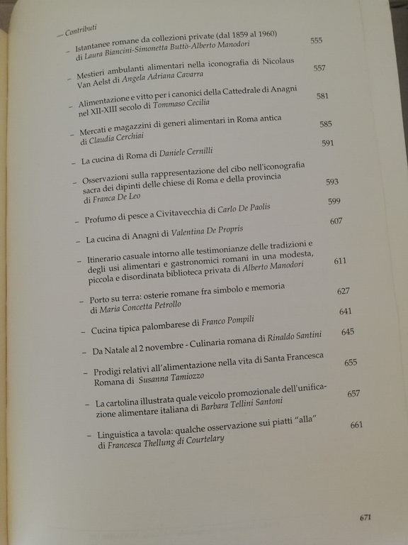 Le cucine della memoria. Roma e Lazio. Testimonianze bibliografiche, 1993