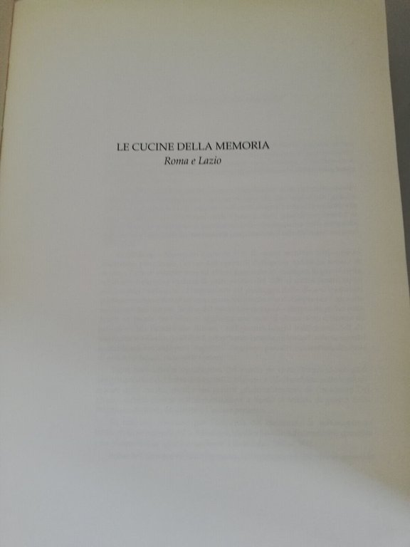 Le cucine della memoria. Roma e Lazio. Testimonianze bibliografiche, 1993