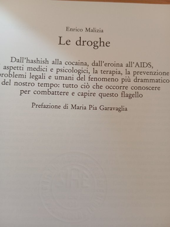 Le droghe, Enrico Malizia, Newton Compton, 1988