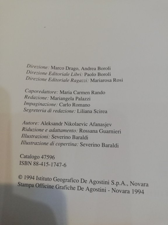 Le grandi fiabe russe, Aleksandr Nikolaevic Afanasjev, De Agostini, 1994