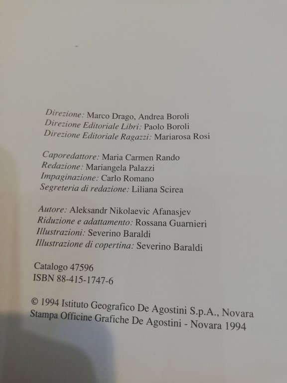 Le grandi fiabe russe, Aleksandr Nikolaevic Afanasjev, De Agostini, 1994