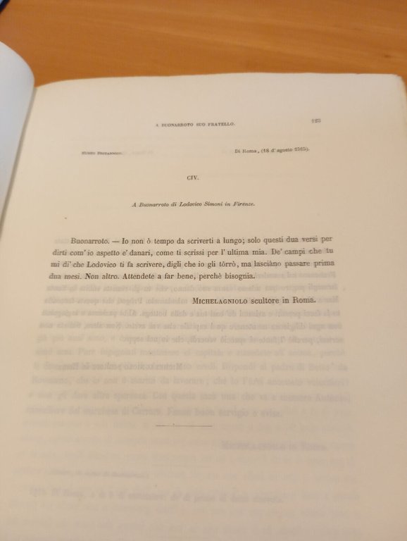 Le lettere, Michelangelo Buonarroti, Le Monnier, 1875, LEGGI DESCRIZIONE