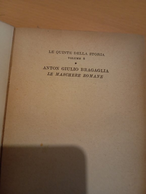 Le maschere romane, A. G. Bragaglia, Colombo editore, 1947