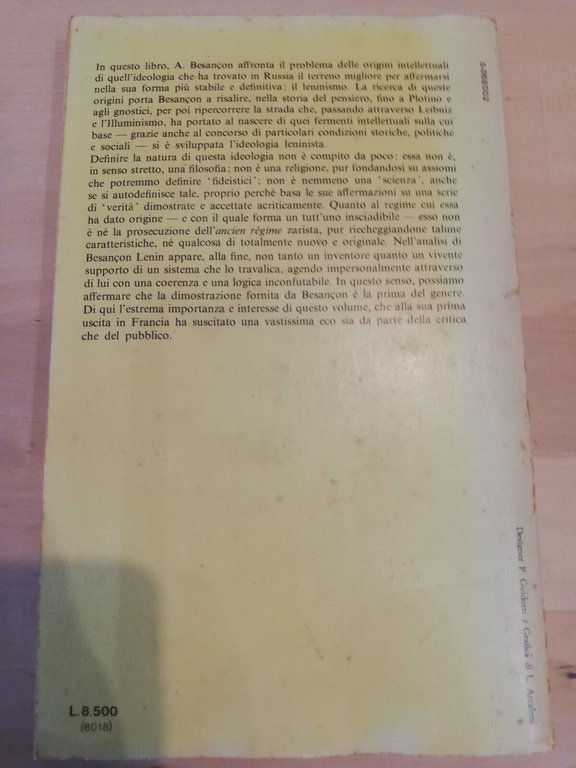 Le origini intellettuali del leninismo, Alain Besancon, Sansoni, 1978